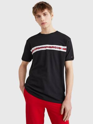 Black Tommy Hilfiger Logo Stripe Men's Pyjamas | TH962SCI