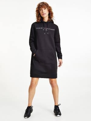 Black Tommy Hilfiger Logo Women's Dress | TH847AYS