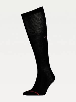 Black Tommy Hilfiger Mercerised Cotton Blend Knee Length Men's Socks | TH341KXF