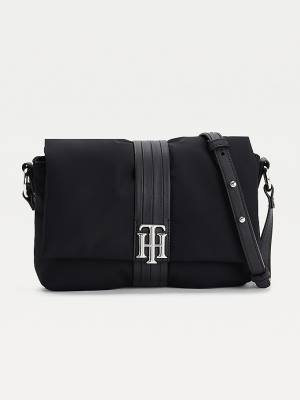 Black Tommy Hilfiger Monogram Crossover Women's Bags | TH729PNR