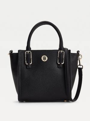 Black Tommy Hilfiger Monogram Small Tote Women's Bags | TH852UZP