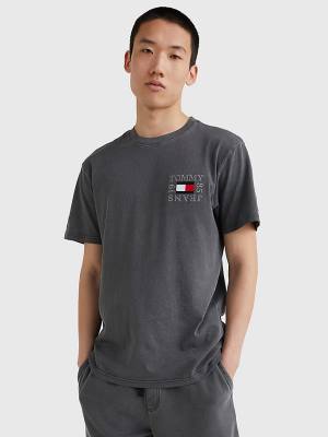 Black Tommy Hilfiger Organic Cotton Boxy Men's T Shirts | TH148AWM