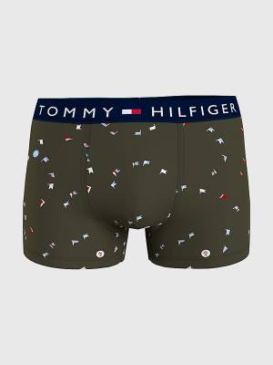 Black Tommy Hilfiger Original All-Over Print Trunks Men's Underwear | TH813YSV