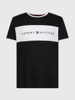 Black Tommy Hilfiger Original Colour-Blocked Logo Men's Pyjamas | TH239YKU