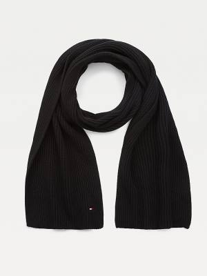 Black Tommy Hilfiger Pima Cotton Cashmere Men's Scarves | TH451YNQ