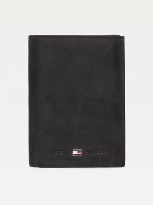 Black Tommy Hilfiger Portrait Trifold Men's Wallets | TH810NCB