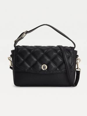 Black Tommy Hilfiger Quilted Crossover Women's Bags | TH816WKF