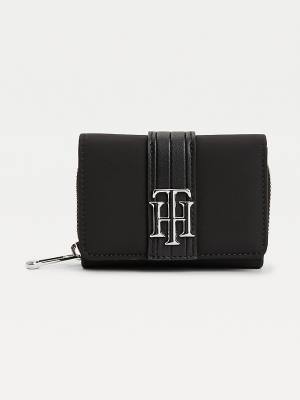 Black Tommy Hilfiger Recycled Monogram Women's Wallets | TH935IPQ