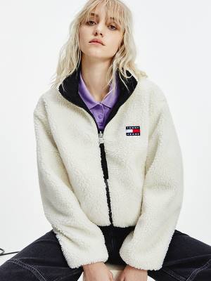 Black Tommy Hilfiger Recycled Reversible Sherpa Women's Jackets | TH892BPS