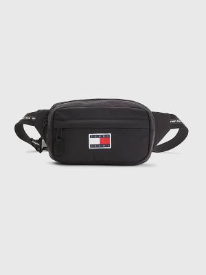 Black Tommy Hilfiger Repeat Logo Bumbag Men's Bags | TH073SAK