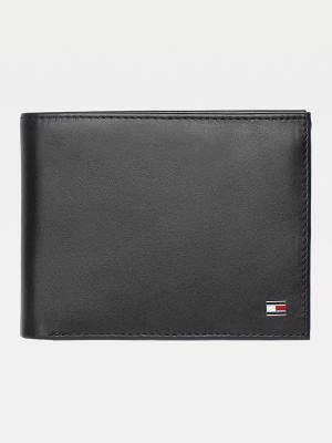 Black Tommy Hilfiger Signature Stripe Trifold Men's Wallets | TH209CKQ