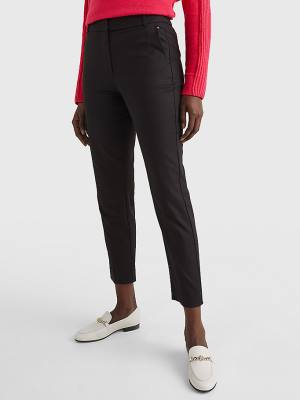 Black Tommy Hilfiger Slim Ankle Women's Pants | TH951CGD