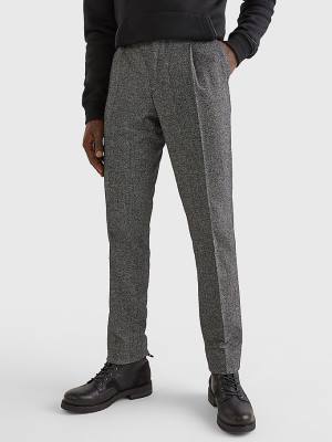 Black Tommy Hilfiger Slim Fit Men's Pants | TH361QXU