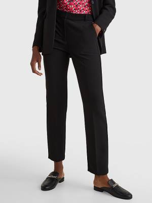 Black Tommy Hilfiger Slim Fit Women's Pants | TH197MSO