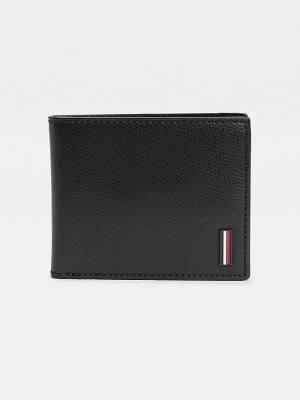 Black Tommy Hilfiger Small Leather Key Fob Men's Wallets | TH109WIZ