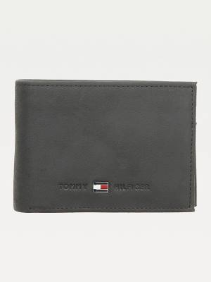 Black Tommy Hilfiger Small Leather Men's Wallets | TH058SON