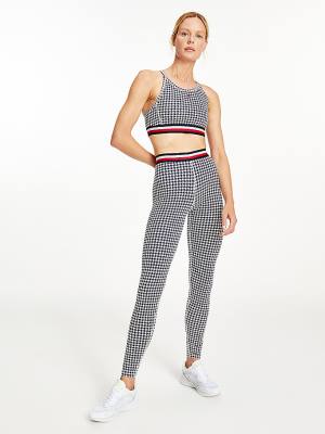 Black Tommy Hilfiger Sport Full Length Houndstooth Women's Leggings | TH895RKB