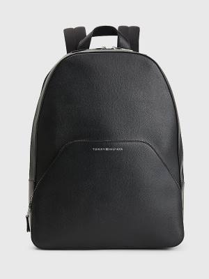 Black Tommy Hilfiger TH Business Leather Backpack Men's Bags | TH169HYN