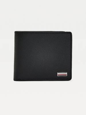 Black Tommy Hilfiger TH Business Leather Men's Wallets | TH604CQH