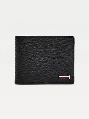 Black Tommy Hilfiger TH Business Small Leather Card Men's Wallets | TH936PWX