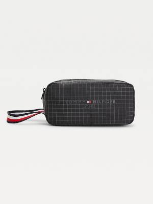 Black Tommy Hilfiger TH Established Water Repellent Washbag Men's Bags | TH638CPV