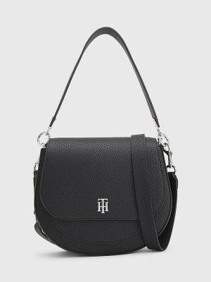 Black Tommy Hilfiger TH Interlock Saddle Women's Bags | TH693JKF