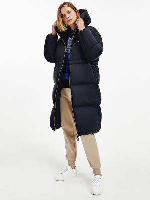 Black Tommy Hilfiger TH Protect Down Puffer Coat Women's Jackets | TH386ICJ