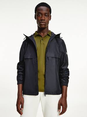 Black Tommy Hilfiger Tech Essential GORE-TEX Hooded Men's Jackets | TH853XTK