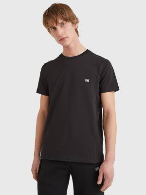 Black Tommy Hilfiger Tech Essential Organic Jersey Men's T Shirts | TH649FJE