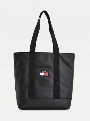 Black Tommy Hilfiger Tommy Badge Tote Women's Bags | TH194PCO