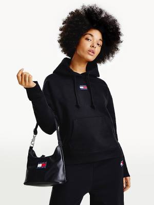 Black Tommy Hilfiger Tommy Badge Women's Hoodie | TH409LTB