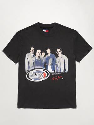 Black Tommy Hilfiger Tommy Revisited Backstreet Boys Women's T Shirts | TH729KSQ