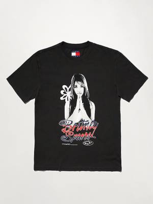 Black Tommy Hilfiger Tommy Revisited Britney Men's T Shirts | TH284EMR