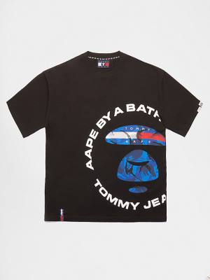 Black Tommy Hilfiger Tommy X AAPE Men's T Shirts | TH480XDB