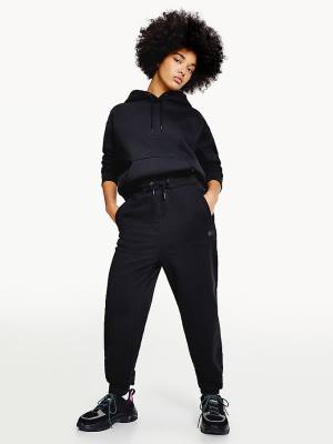 Black Tommy Hilfiger Tonal Tommy Badge Joggers Women's Pants | TH350HCN