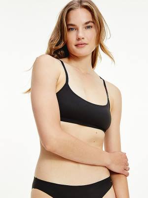 Black Tommy Hilfiger Ultra Soft Racerback Bralette Women's Underwear | TH829DPY