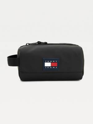 Black Tommy Hilfiger Urban Zipped Washbag Men's Bags | TH643DQY