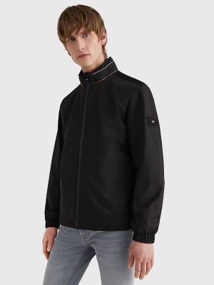 Black Tommy Hilfiger Water Repellent Stand-Up Collar Men's Jackets | TH592CVT