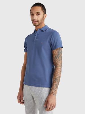 Blue Tommy Hilfiger 1985 Essential Slim Fit Men's Polo Shirts | TH108OQE