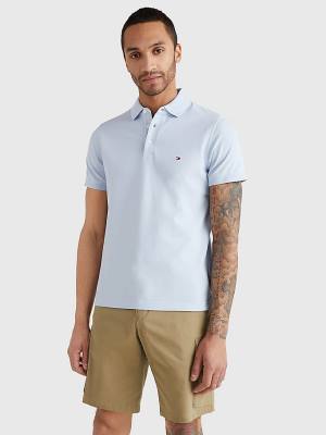 Blue Tommy Hilfiger 1985 Essential Slim Fit Men's Polo Shirts | TH241OLJ