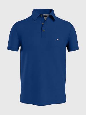 Blue Tommy Hilfiger 1985 Essential Slim Fit Men's Polo Shirts | TH783TGB