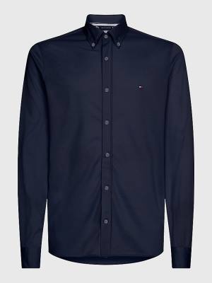 Blue Tommy Hilfiger 1985 Essential Slim Fit Men's Shirts | TH792MJS