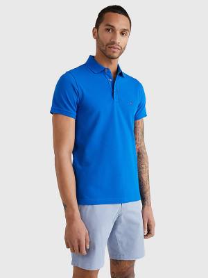 Blue Tommy Hilfiger 1985 Essential Slim Fit Men's Polo Shirts | TH935LCG