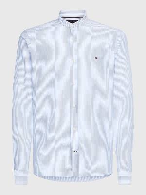 Blue Tommy Hilfiger 1985 Essential Stripe Slim Fit Men's Shirts | TH867EGT