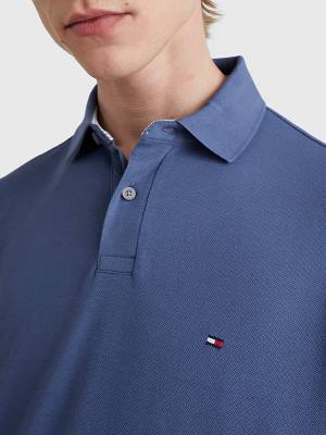 Blue Tommy Hilfiger 1985 Essential TH Flex Men's Polo Shirts | TH510OLW