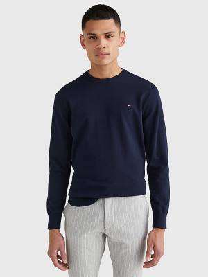 Blue Tommy Hilfiger 1985 Essential TH Flex Sweatshirt Men's Sweaters | TH650FQD