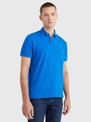 Blue Tommy Hilfiger 1985 Essential TH Flex Men's Polo Shirts | TH724WNZ