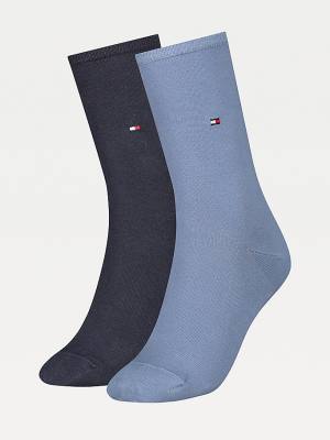 Blue Tommy Hilfiger 2-Pack Casual Women's Socks | TH962MIA