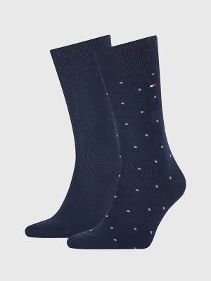 Blue Tommy Hilfiger 2-Pack Dot Men's Socks | TH547ZRH