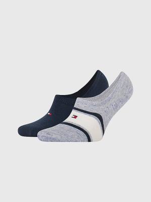 Blue Tommy Hilfiger 2-Pack Multicolour Footie Men's Socks | TH927VZD